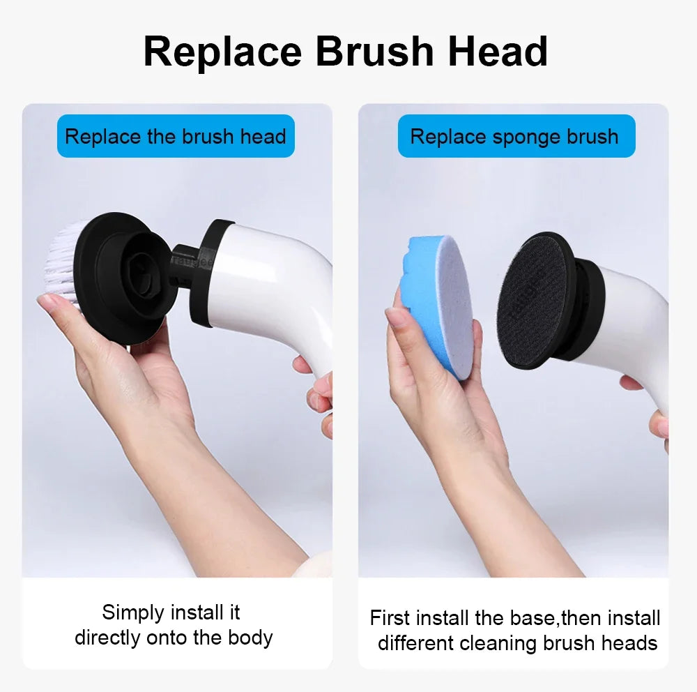 Electric Cleaning Brush β Cordless Spin Scrubber with Replaceable Heads