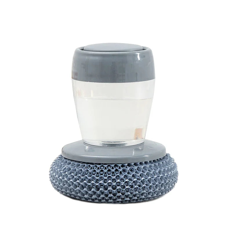 Liquid Adding Pot Washing Brush – Soap Dispensing Kitchen Scrubber with Replaceable Head
