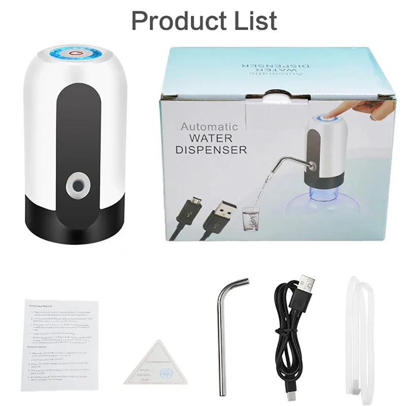 Water Bottle Pump ā Electric USB Rechargeable Automatic Dispenser