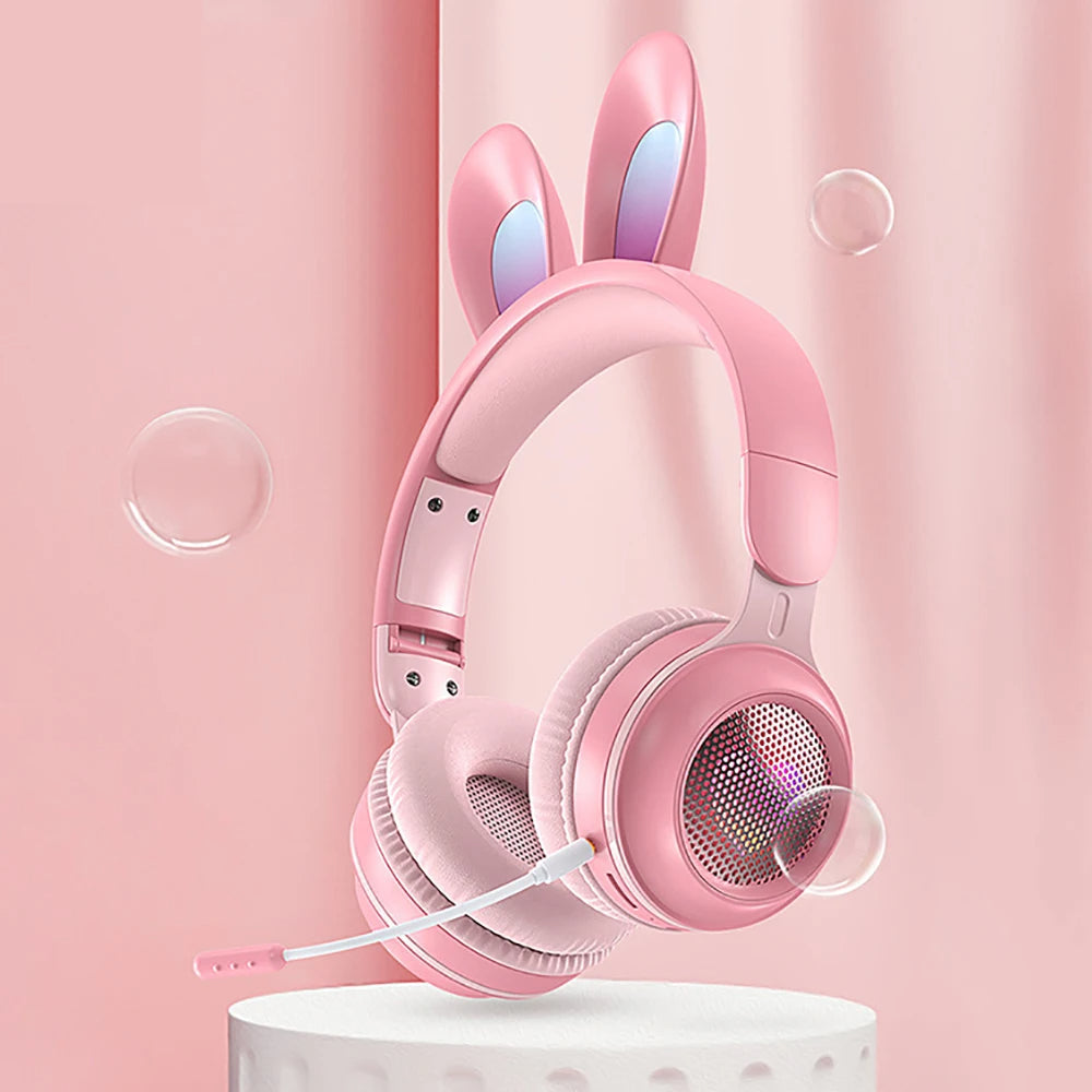 LunaBunny™ Pro Wireless Headphones – RGB Glow Rabbit Ear Headset with 12H Playtime & Bluetooth 5.0