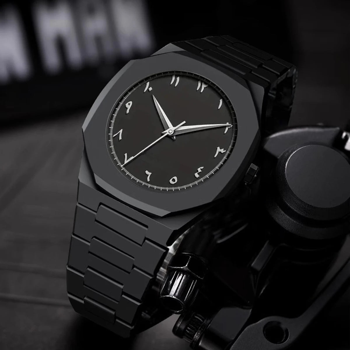 🔥 Black Arabic Aura Watch – Viral Stainless Steel Luxury (UAE’s Favorite!)