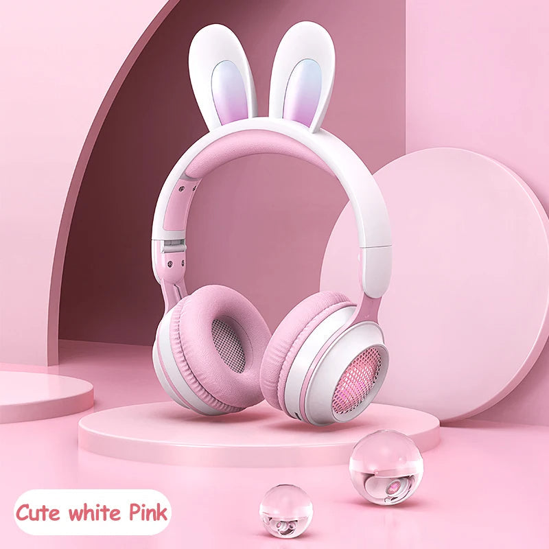 LunaBunny™ Pro Wireless Headphones – RGB Glow Rabbit Ear Headset with 12H Playtime & Bluetooth 5.0