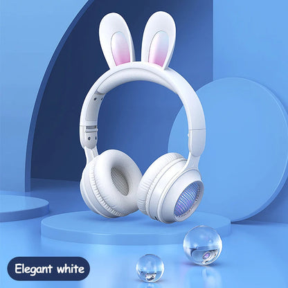 LunaBunny™ Pro Wireless Headphones – RGB Glow Rabbit Ear Headset with 12H Playtime & Bluetooth 5.0