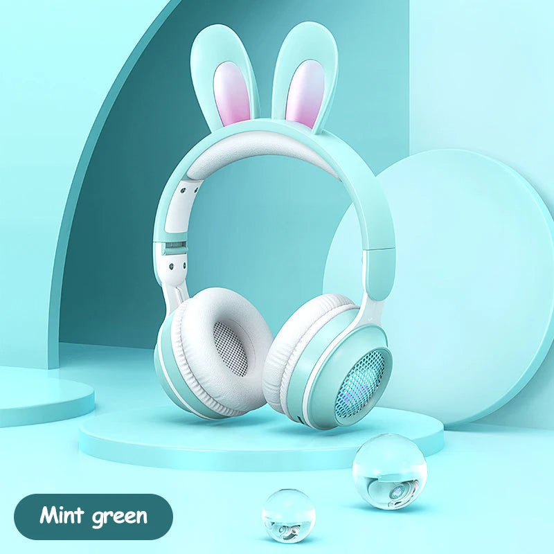 LunaBunny™ Pro Wireless Headphones – RGB Glow Rabbit Ear Headset with 12H Playtime & Bluetooth 5.0