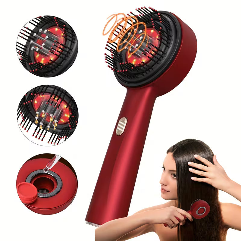 Electric Scalp Massager Brush with Oil Applicator – Hair Growth Tool