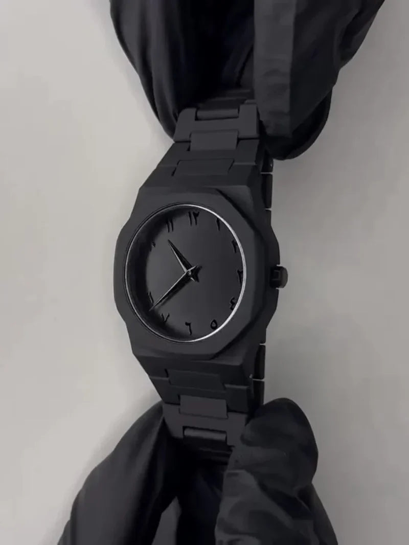 🔥 Black Arabic Aura Watch – Viral Stainless Steel Luxury (UAE’s Favorite!)