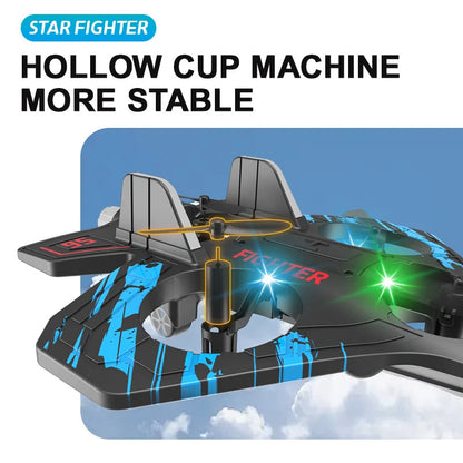 RC Star Fighter Drone Toy – Remote Control Jet with LED Lights, Cool Design & Easy Flying