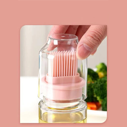 Portable Silicone Oil Bottle with Built-In Brush – High-Temperature BBQ & Baking Tool (150ml)