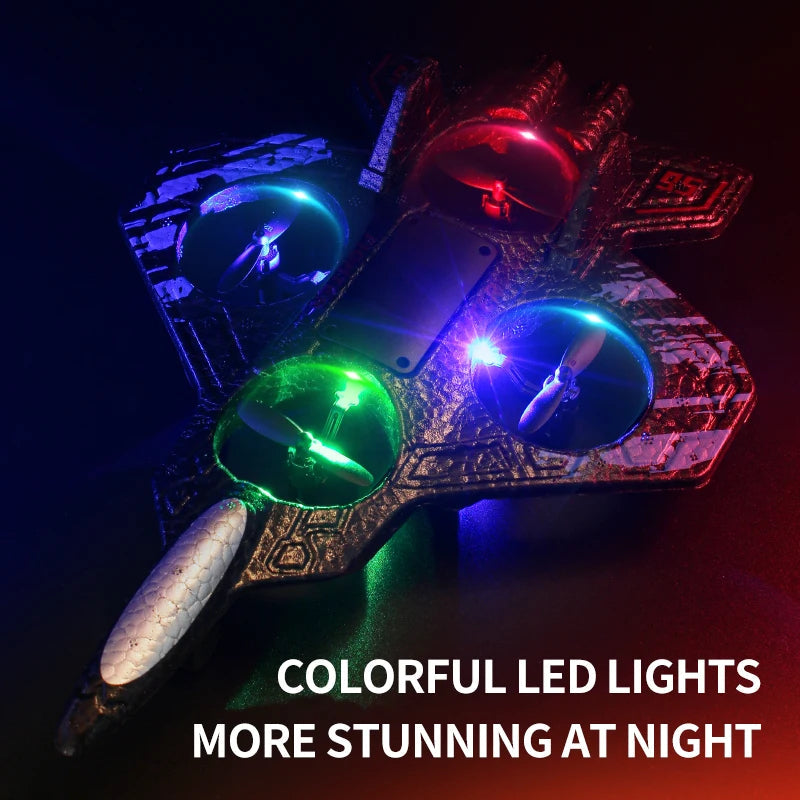 RC Star Fighter Drone Toy – Remote Control Jet with LED Lights, Cool Design & Easy Flying