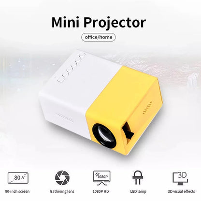 Portable HD Mini Projector – 120" Home Theater with Built-in Speakers