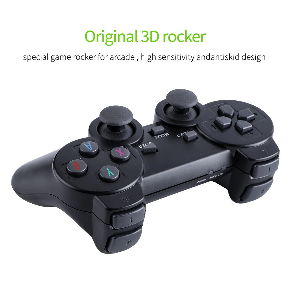 2.4G Wireless Gamepad Console with Mini Game Stick | 10,000+ Built-in Retro Games, 4K HDMI Output, Save & Search Features, Ideal for Family TV Gaming