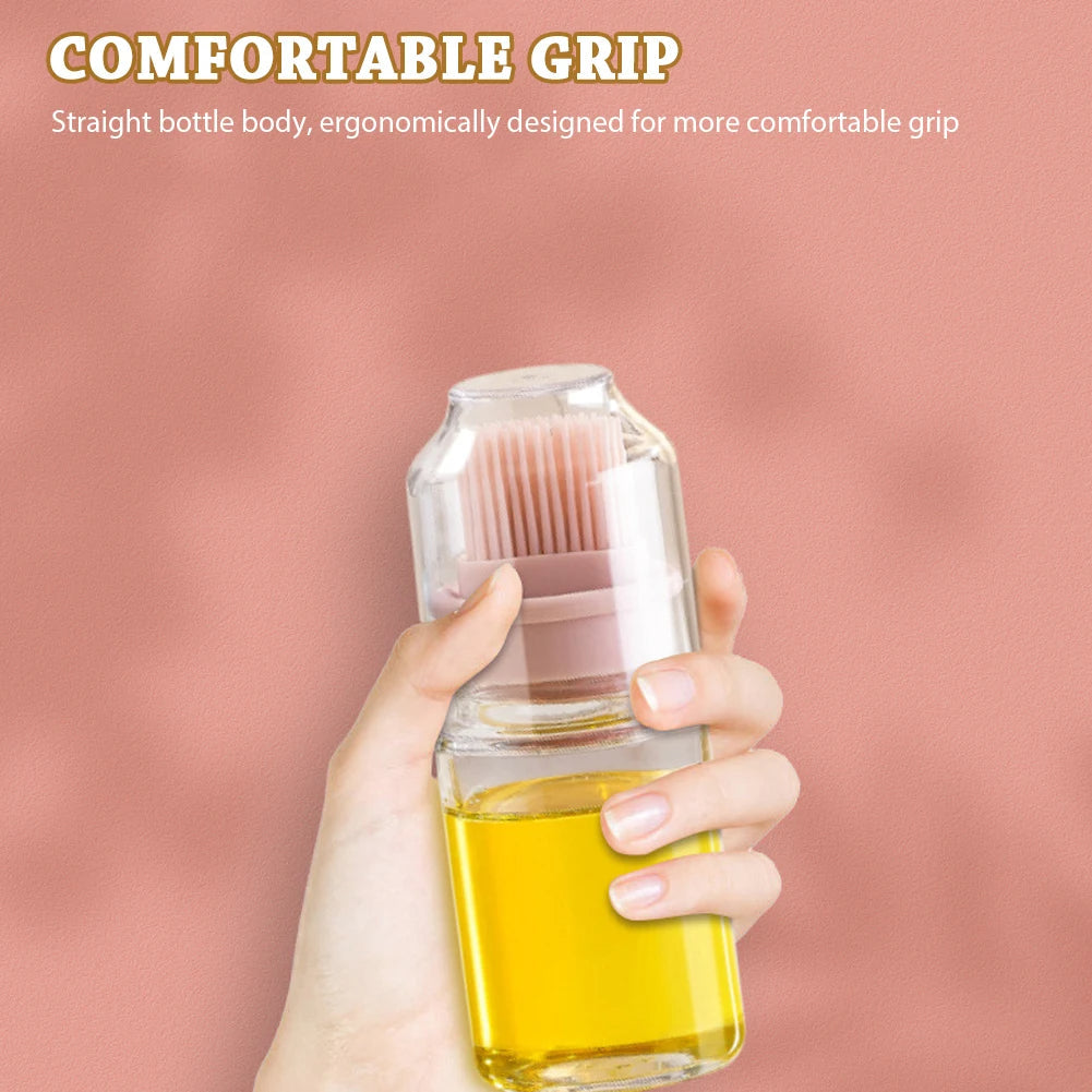 Portable Silicone Oil Bottle with Built-In Brush – High-Temperature BBQ & Baking Tool (150ml)