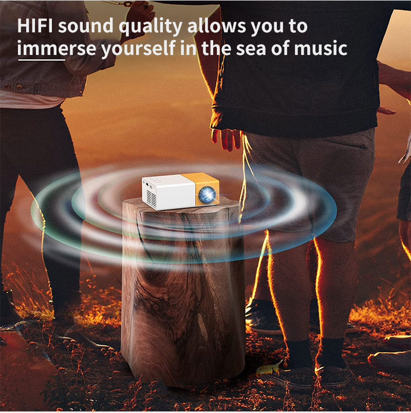 Portable HD Mini Projector – 120" Home Theater with Built-in Speakers