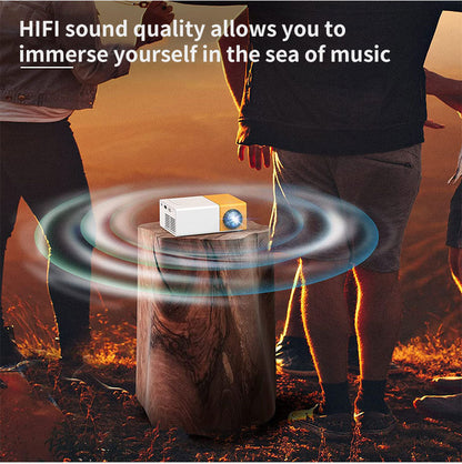 Portable HD Mini Projector – 120" Home Theater with Built-in Speakers