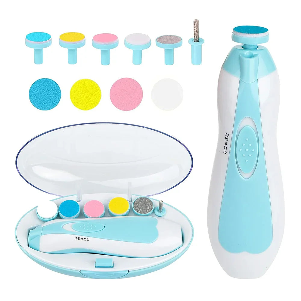 Baby Electric Nail Trimmer Set – Safe, Whisper-Quiet, LED Grooming Kit