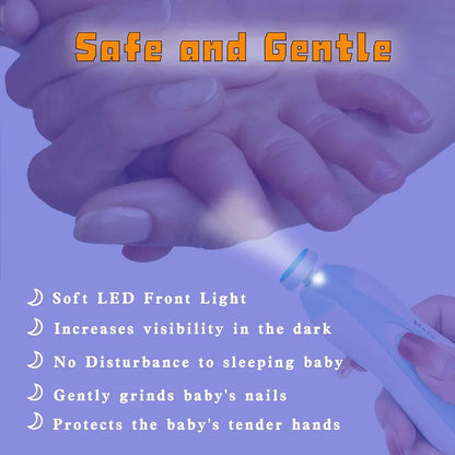 Baby Electric Nail Trimmer Set – Safe, Whisper-Quiet, LED Grooming Kit