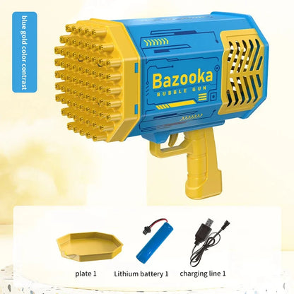Bazooka Bubble Gun – 69-Hole Rechargeable Bubble Blaster Toy