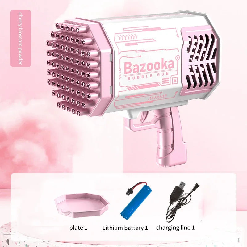 Bazooka Bubble Gun – 69-Hole Rechargeable Bubble Blaster Toy