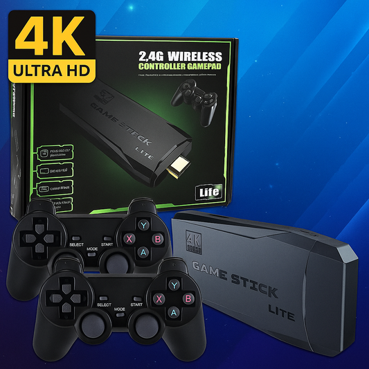 2.4G Wireless Gamepad Console with Mini Game Stick | 10,000+ Built-in Retro Games, 4K HDMI Output, Save & Search Features, Ideal for Family TV Gaming
