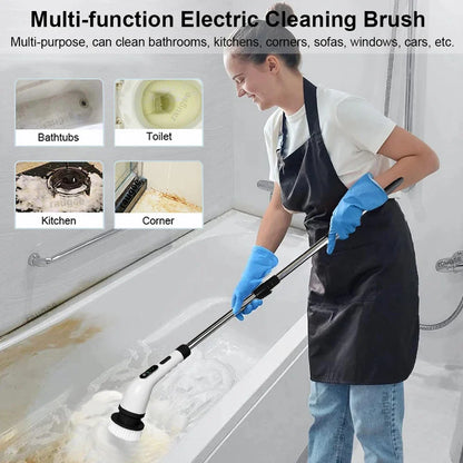 Electric Cleaning Brush – Cordless Spin Scrubber with Replaceable Heads