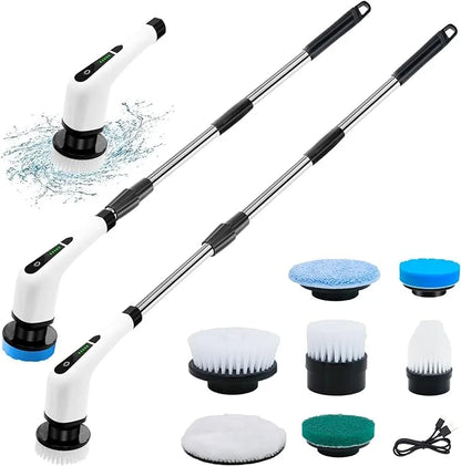 Electric Cleaning Brush – Cordless Spin Scrubber with Replaceable Heads