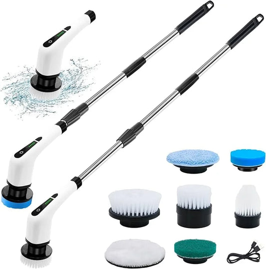 Electric Cleaning Brush – Cordless Spin Scrubber with Replaceable Heads