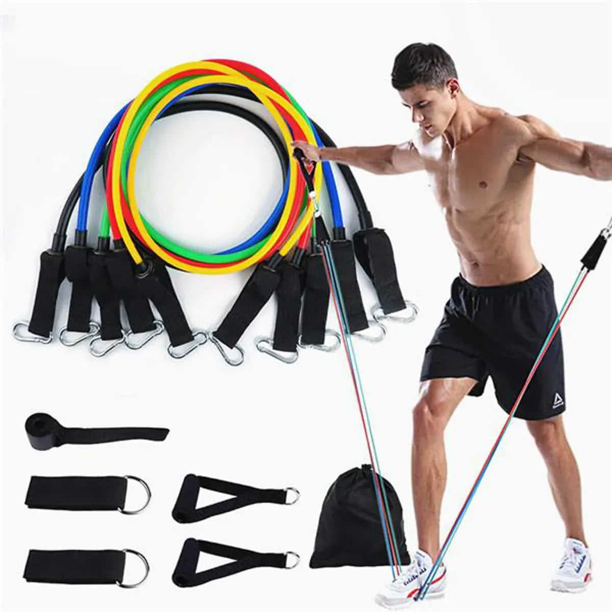11-Piece Resistance Band Set for Home Gym