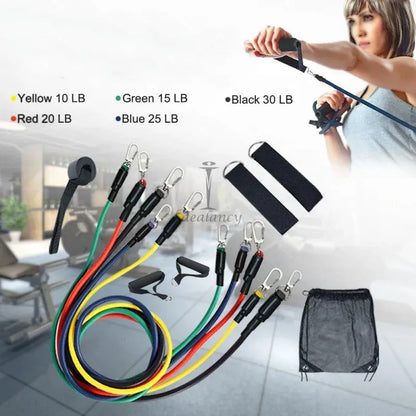 11-Piece Resistance Band Set for Home Gym