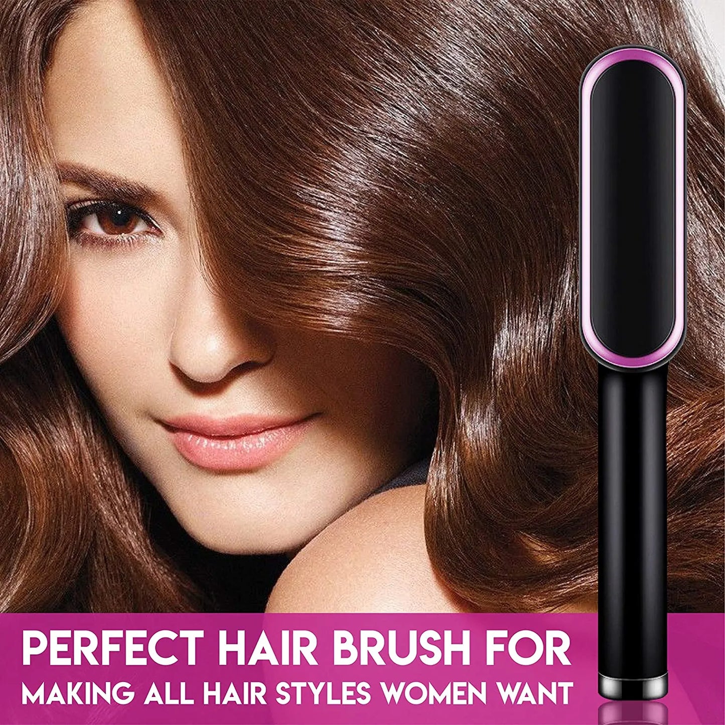 Hair Straight & Curly Comb Brush With 5 Levels Heat