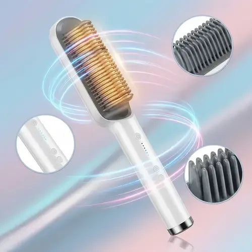 Hair Straight & Curly Comb Brush With 5 Levels Heat