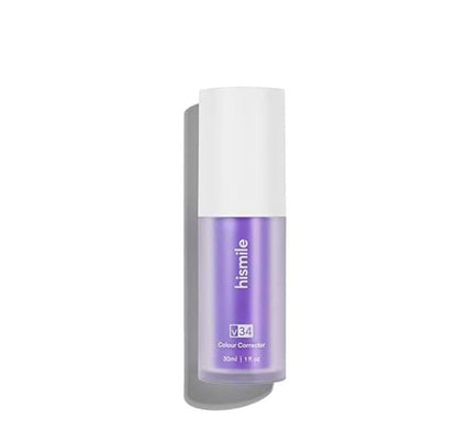 Purple serum texture of Hismile V34 demonstrating advanced colour-correcting formula