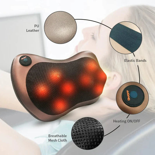 Shiatsu Massage Pillow – Electric Neck & Body Massager with Heat