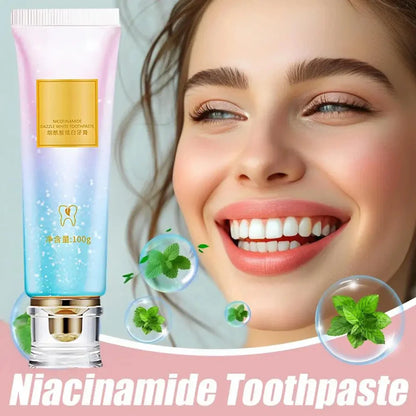 Oralhoe Nicotinamide Dazzle White Toothpaste – 100g Brightening Toothpaste with Niacinamide & Menthol for Deep Stain Removal & Fresh Breath