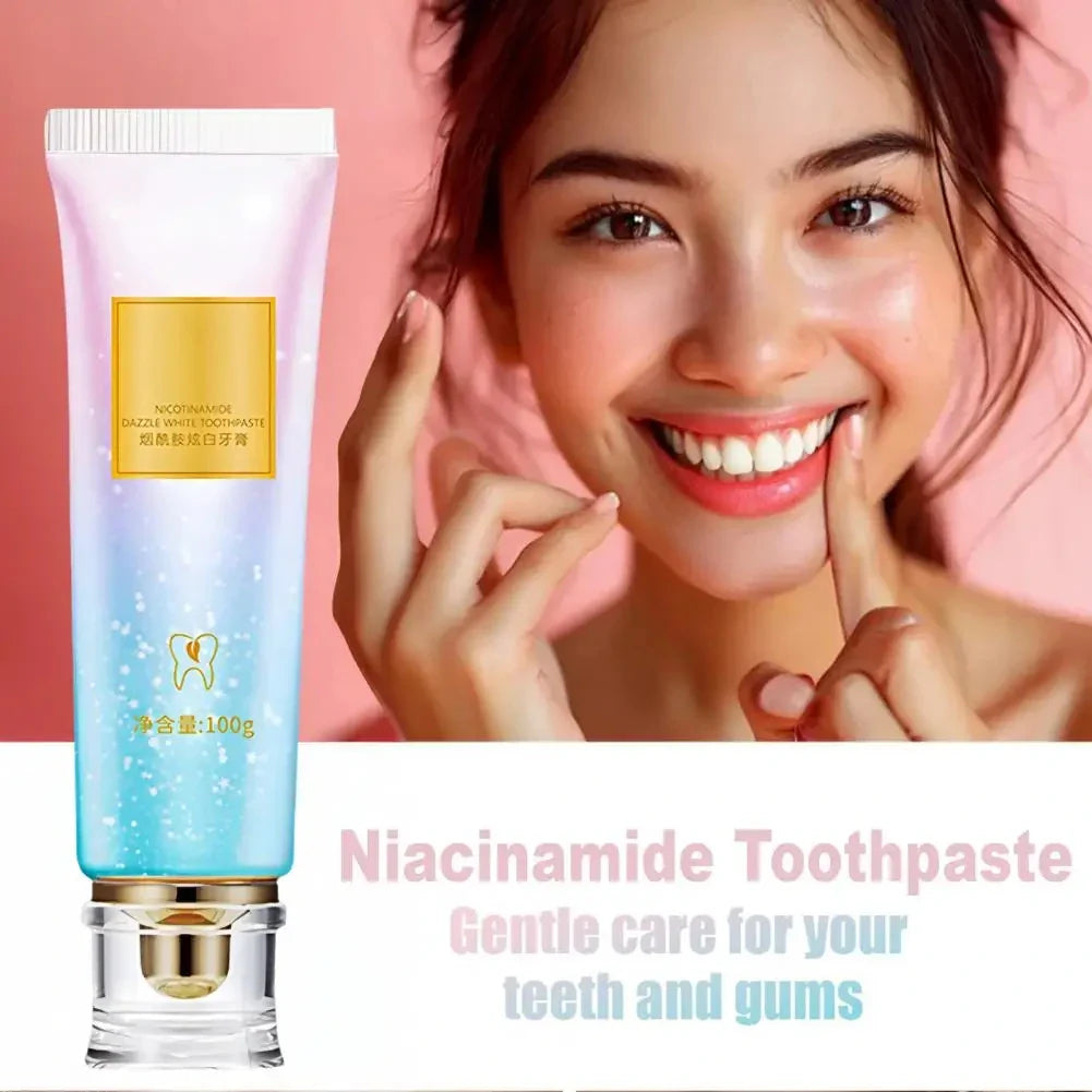 Oralhoe Nicotinamide Dazzle White Toothpaste – 100g Brightening Toothpaste with Niacinamide & Menthol for Deep Stain Removal & Fresh Breath