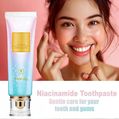 Oralhoe Nicotinamide Dazzle White Toothpaste – 100g Brightening Toothpaste with Niacinamide & Menthol for Deep Stain Removal & Fresh Breath