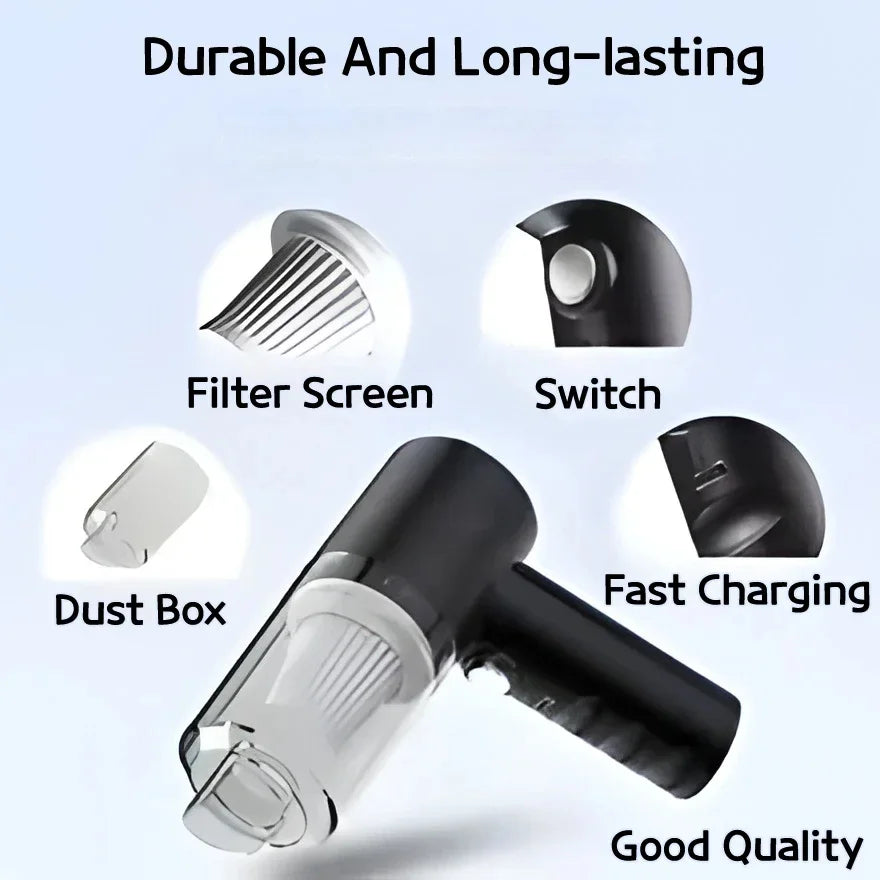Wireless Car Vacuum Cleaner – Cordless High Suction Mini Handheld