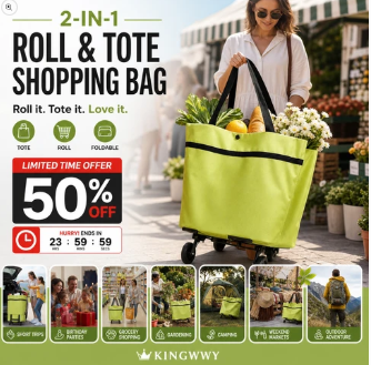 Foldable 2-in-1 Shopping Bag
