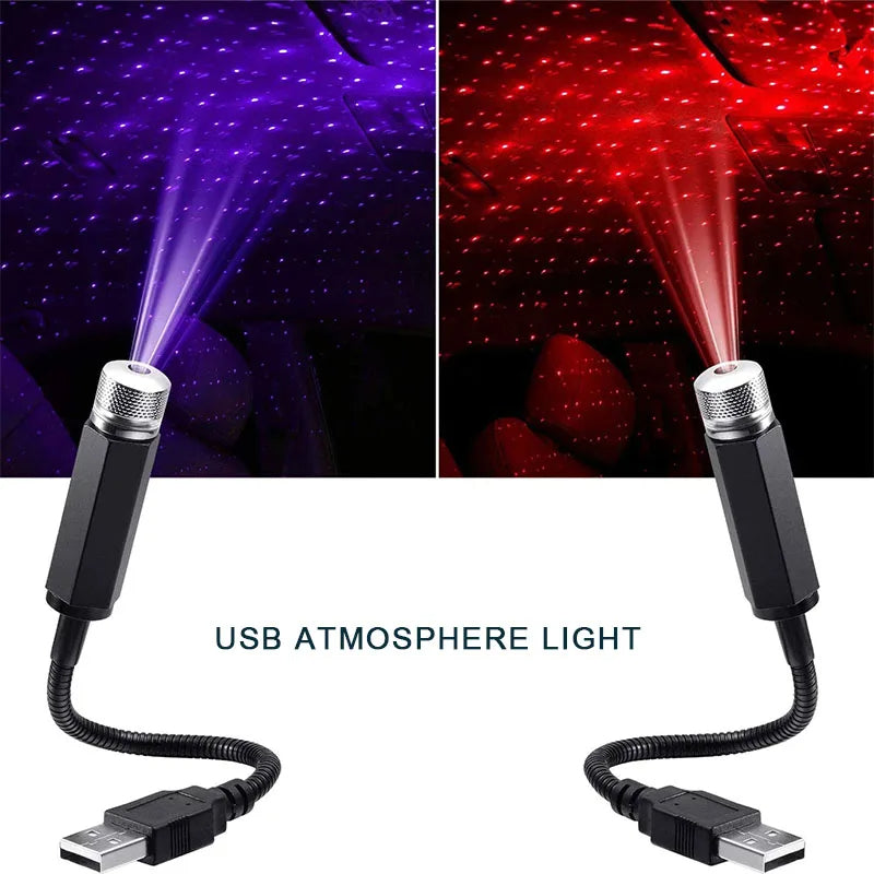 Romantic LED Star Projector – USB Galaxy Light for Car Roof & Interior Ambience