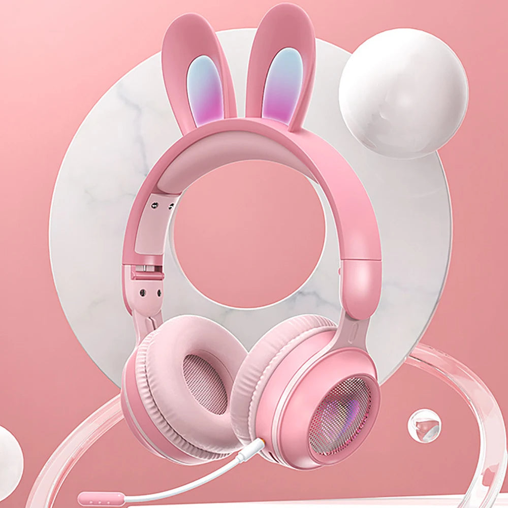 LunaBunny™ Pro Wireless Headphones – RGB Glow Rabbit Ear Headset with 12H Playtime & Bluetooth 5.0