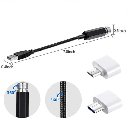 Romantic LED Star Projector – USB Galaxy Light for Car Roof & Interior Ambience