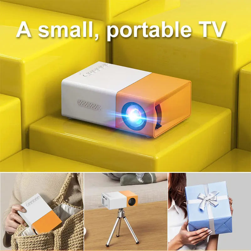 Portable HD Mini Projector – 120" Home Theater with Built-in Speakers