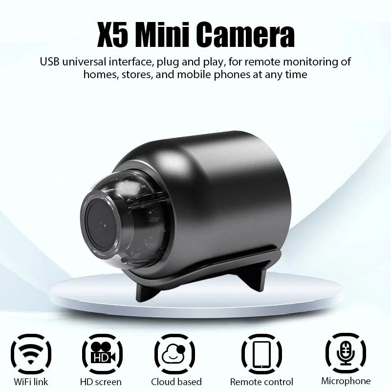 X5 StealthCam Pro – 1080P WiFi Spy Camera with Night Vision & 140° Wide-Angle Lens