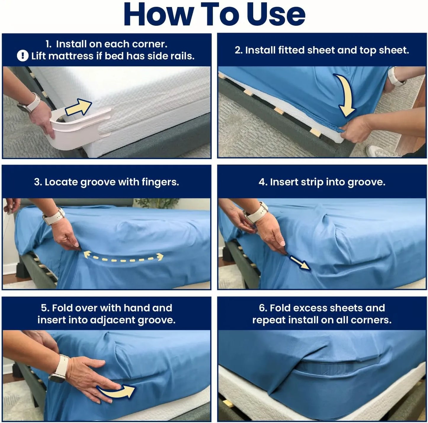 Bed Sheet Holder Straps with Tucker Tool