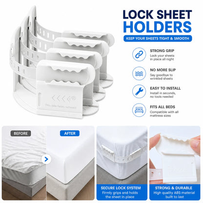 Bed Sheet Holder Straps with Tucker Tool