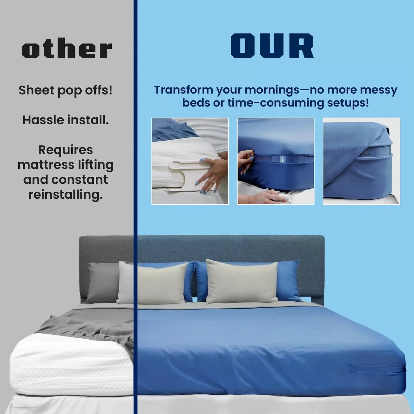 Bed Sheet Holder Straps with Tucker Tool