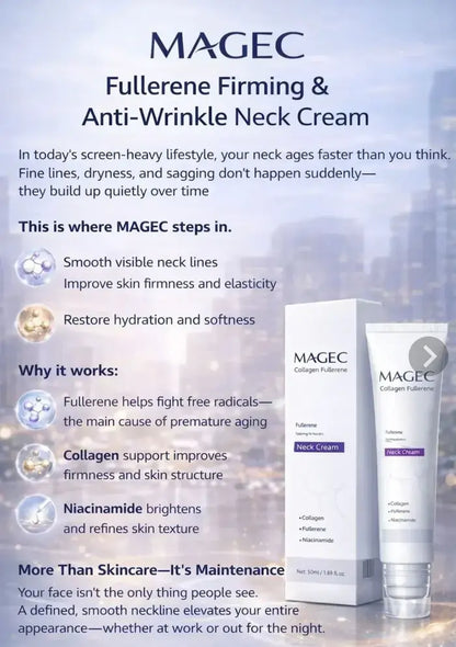 Magec Collagen Fullerene Neck Cream - Tightening & Anti-Wrinkle Formula