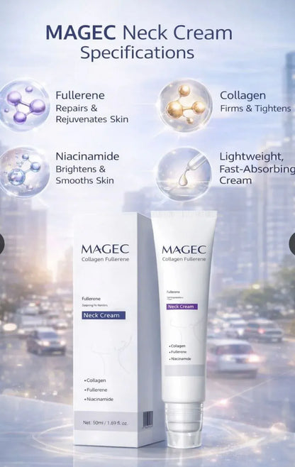 Magec Collagen Fullerene Neck Cream - Tightening & Anti-Wrinkle Formula