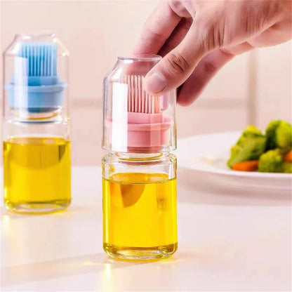 Portable Silicone Oil Bottle with Built-In Brush – High-Temperature BBQ & Baking Tool (150ml)