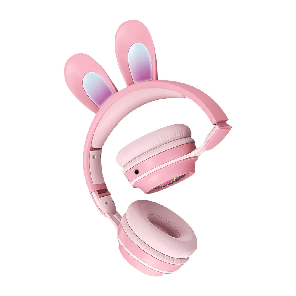 LunaBunny™ Pro Wireless Headphones – RGB Glow Rabbit Ear Headset with 12H Playtime & Bluetooth 5.0