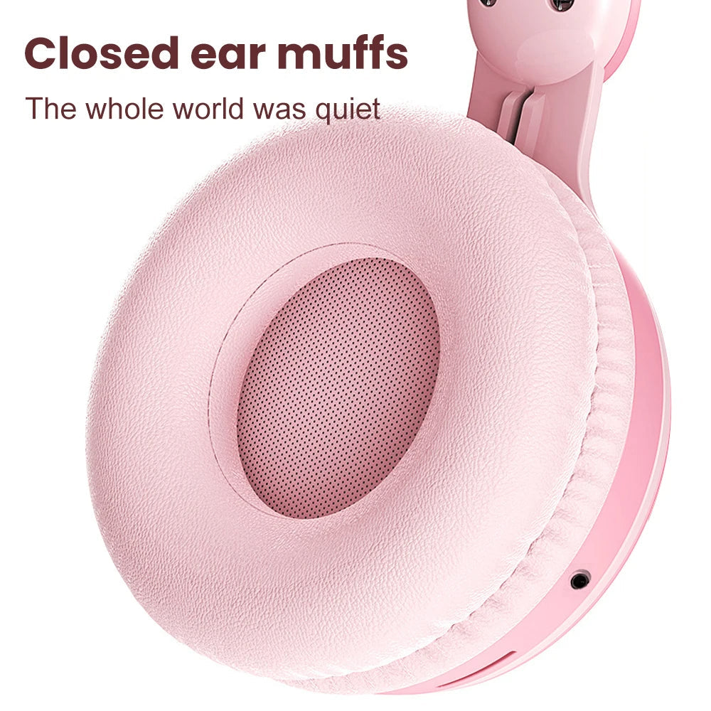 LunaBunny™ Pro Wireless Headphones – RGB Glow Rabbit Ear Headset with 12H Playtime & Bluetooth 5.0